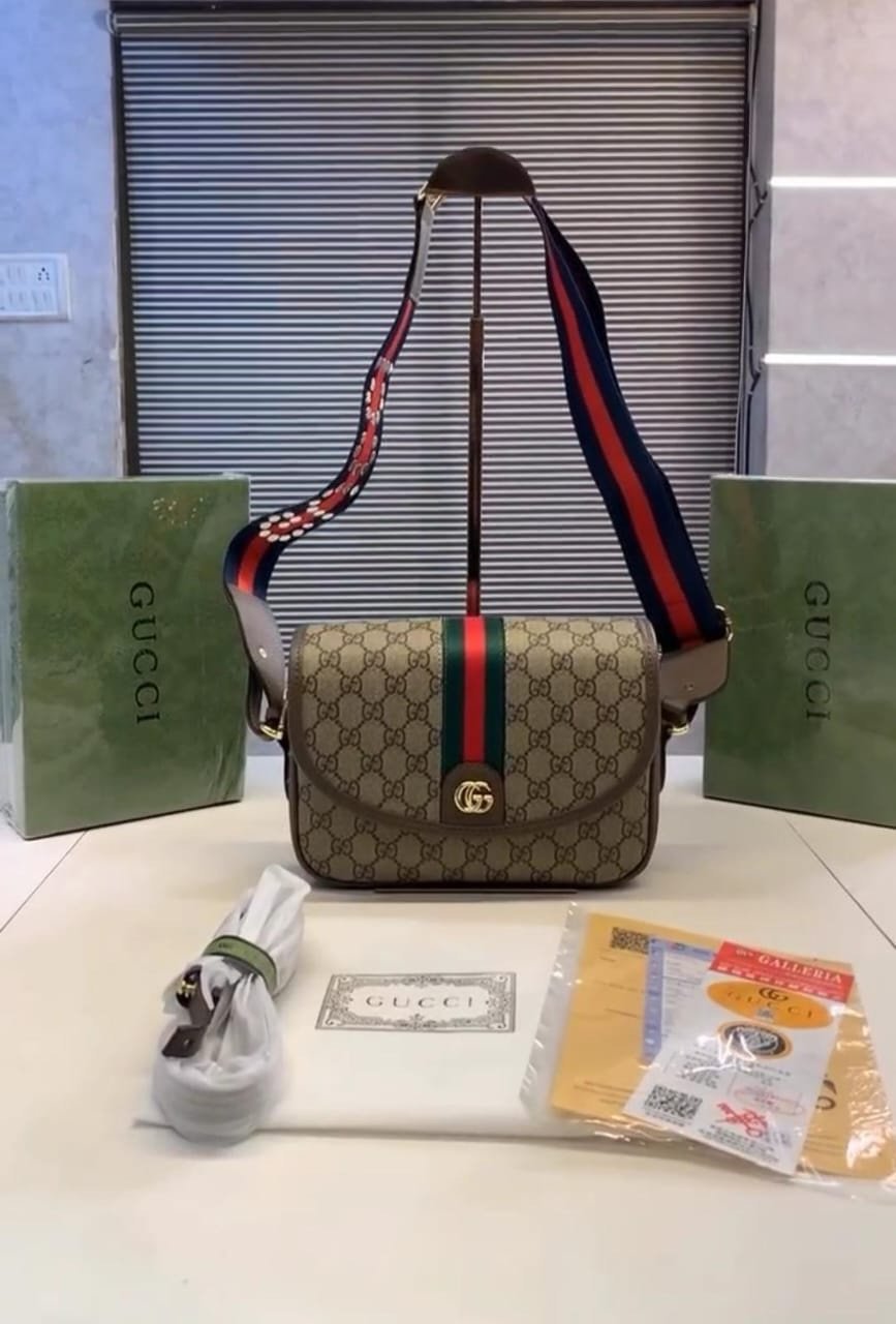 Gucci ophidia gg shoulder BROWN color bag with og printed 1160