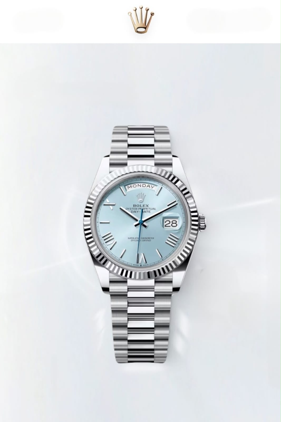 Role_x Oyster Perpetual Day Date Silver Sky-Blue