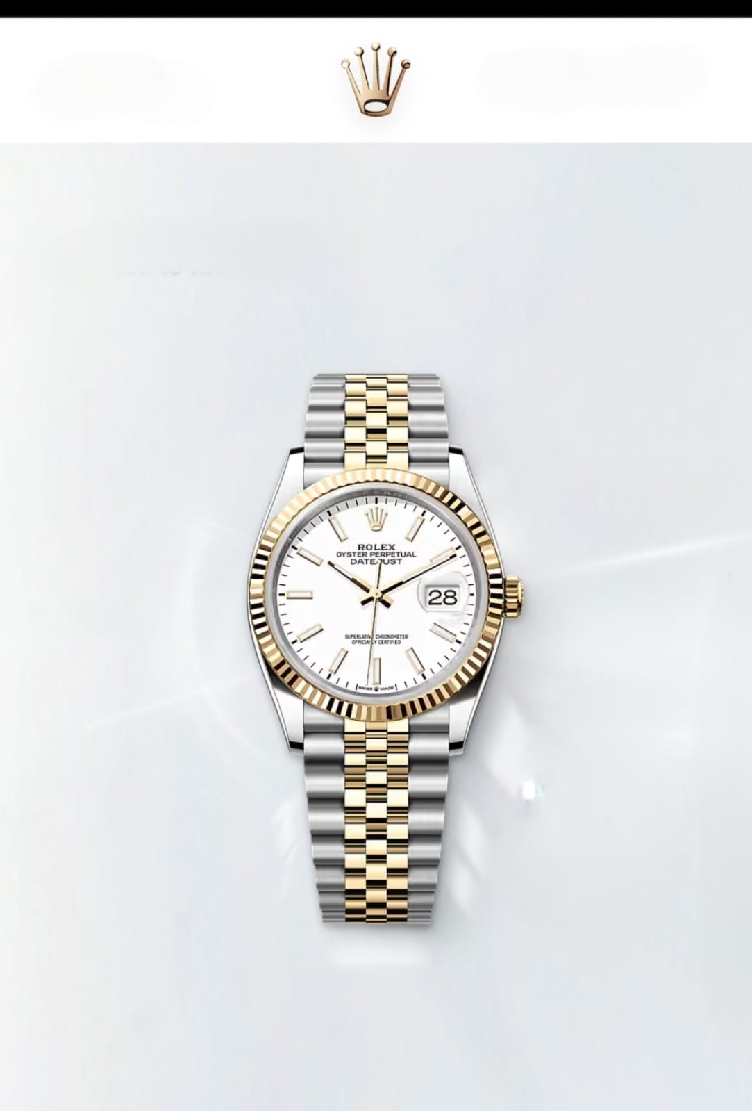 Role_x Oyster Perpetual Date Just Dual Tone Gold-White